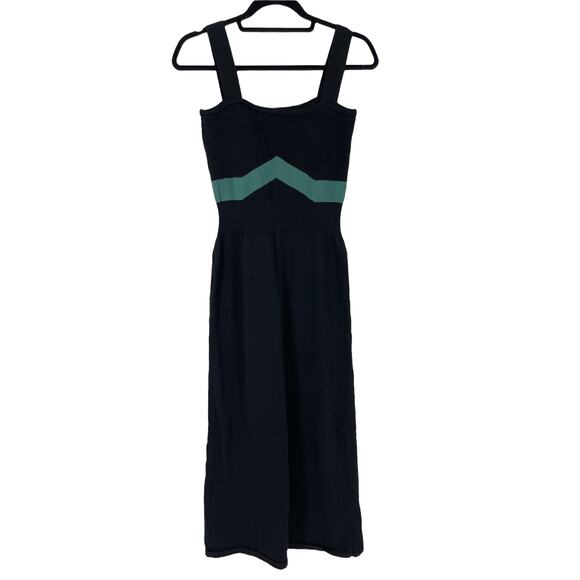 Mila Zovko Dress Womens Large Luna Sleeveless Maxi Black Green Colorblock - Picture 4 of 8